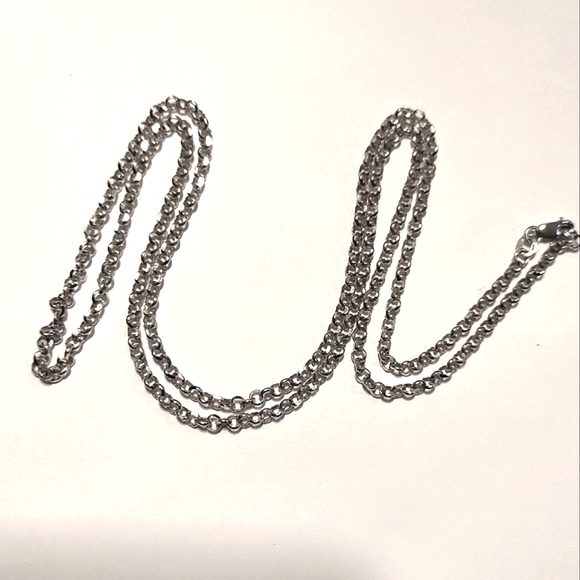 Heavy Long Solid 14K White Gold Chain - Picture 7 of 14